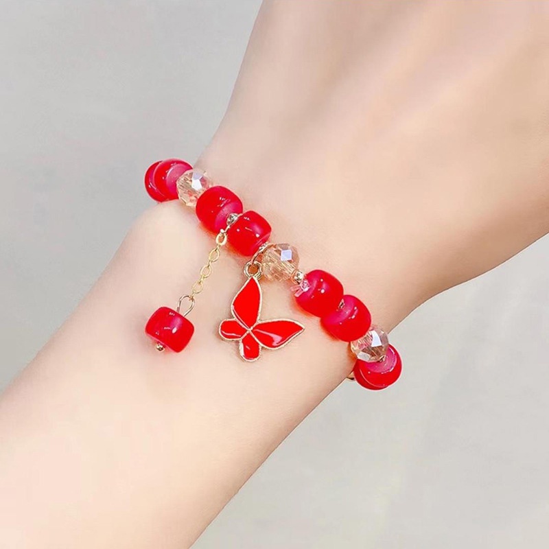 Vòng Tay Chuỗi Hạt Resin Hình Bướm Thời Trang Cho Bạn Bè