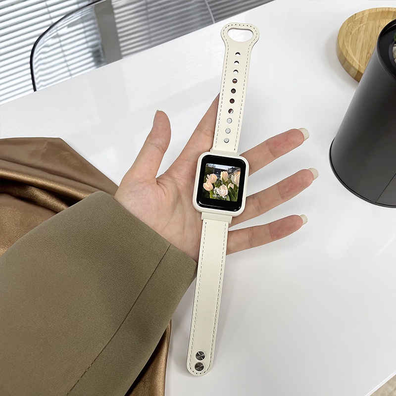 Dây Đeo Bằng Da Có Khung Kim Loại Cho Đồng Hồ Thông Minh Redmi Watch 3 / Redmi Watch 2 lite / Mi Watch lite premium