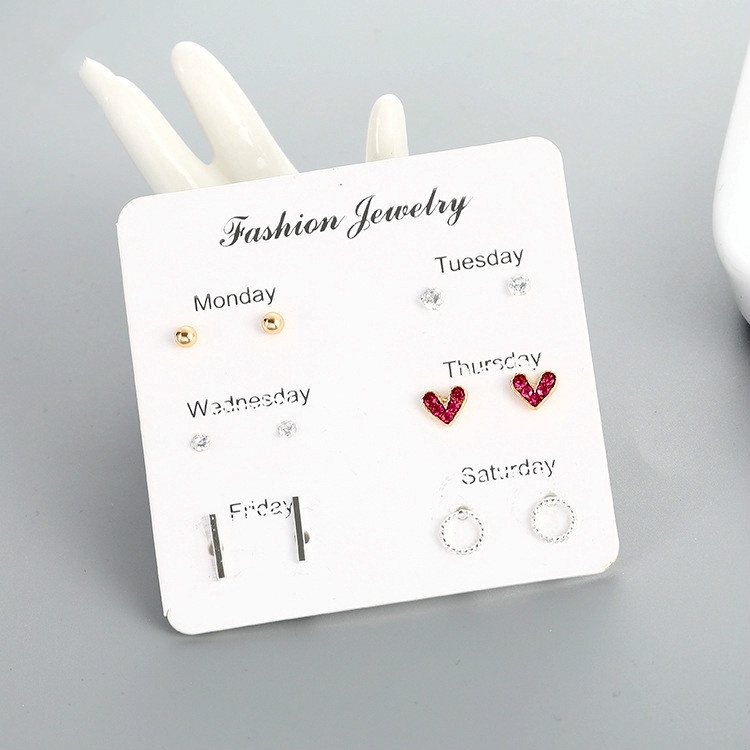 Bộ 12 Bông tai / Khuyên Tai Thời Trang Đơn Giản Tinh Tế Dùng Được Trong Một Tuần Thích Hợp Làm Quà Tặng