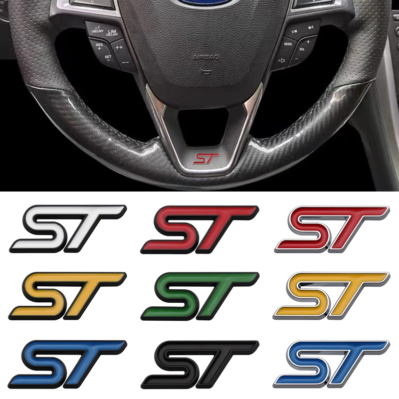 Huy Hiệu Kim Loại 3D Trang Trí Vô Lăng Xe Hơi Ford ST Fiesta Focus Edition Puma X KUGA Mondeo Ecosport