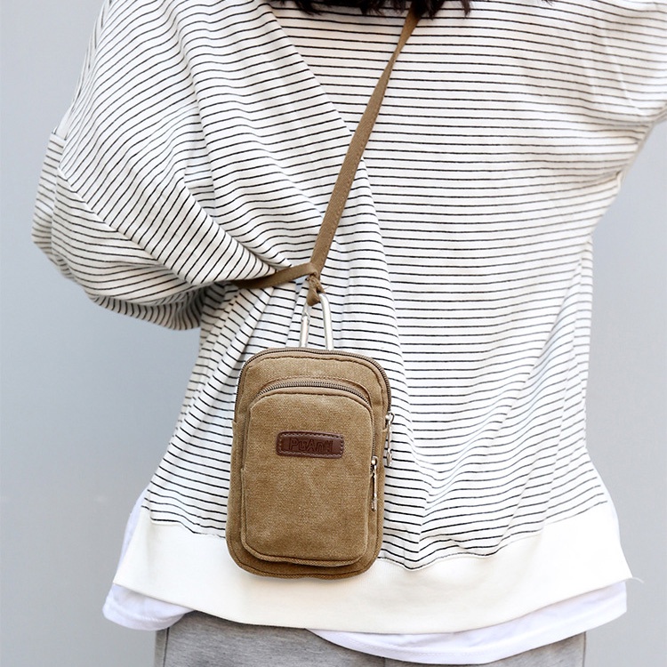 Túi Đeo Vai Đựng Điện Thoại mini Bằng Vải Bạt Thời Trang Hàng Mới Dành Cho Nam Và Nữ zc247