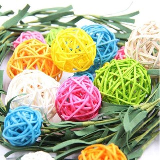 3 cái / 5 cái chim vẹt cắn chơi đồ chơi vẹt đuôi dài mía dệt vine ball pet cage trang trí