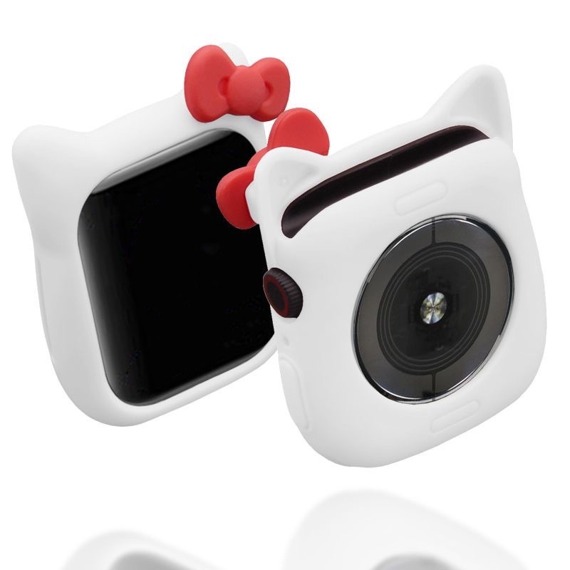 Ốp Bảo Vệ Bằng Silicon Hình Hello Kitty Cho iWatch 7 / 6 / 5 / 4 / 3 / 2 / 1 / SE Generation 38 / 40 / 41 / 42 / 44 / 45MM