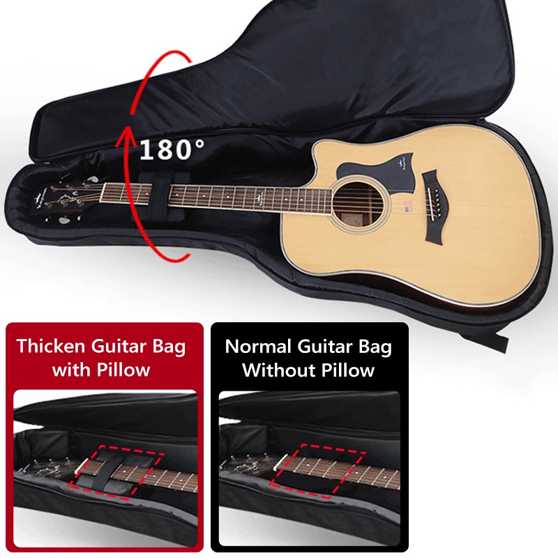 Túi đựng đàn guitar bằng vải oxford dày dặn chống thấm nước cỡ 36/39/41 inch tiện dụng