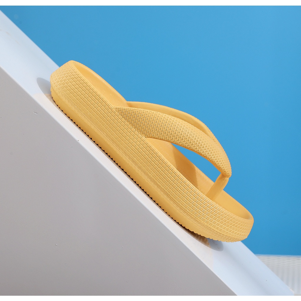 Dép xỏ ngón đế bằng đi trong nhà phong cách mùa hè cho cặp đôi