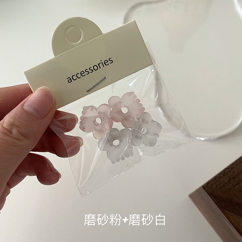 Bộ 4 Kẹp Tóc mini Hình Hoa Trong Suốt Phong Cách Hàn Quốc