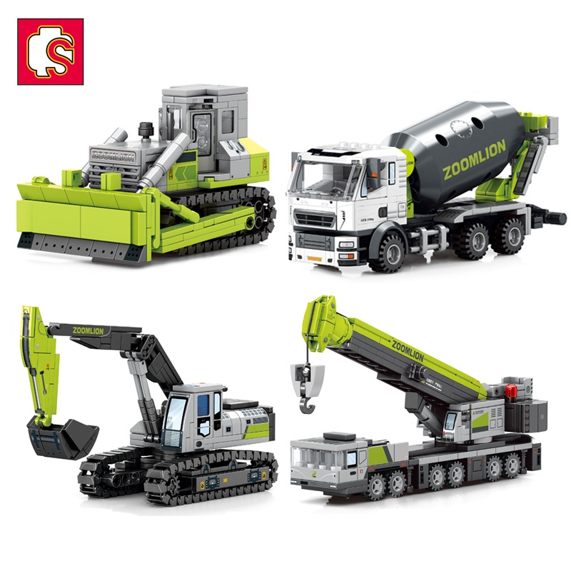 SEMBO Block 705100 Bộ Đồ Chơi Lắp Ráp Xe Cần Cẩu 04 Mảnh Ghép Cho Bé Trai