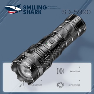 Smiling Shark Đèn pin M77 chiếu xa siêu sáng sạc lại được thu phóng chống thấm nước dành cho cắm trại ngoài trời leo núi