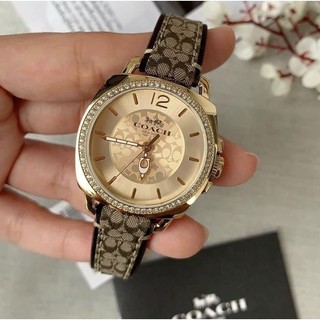 Miễn phí đồng hồ coach dây da đính kim cương cho nữ wanita jam tangan