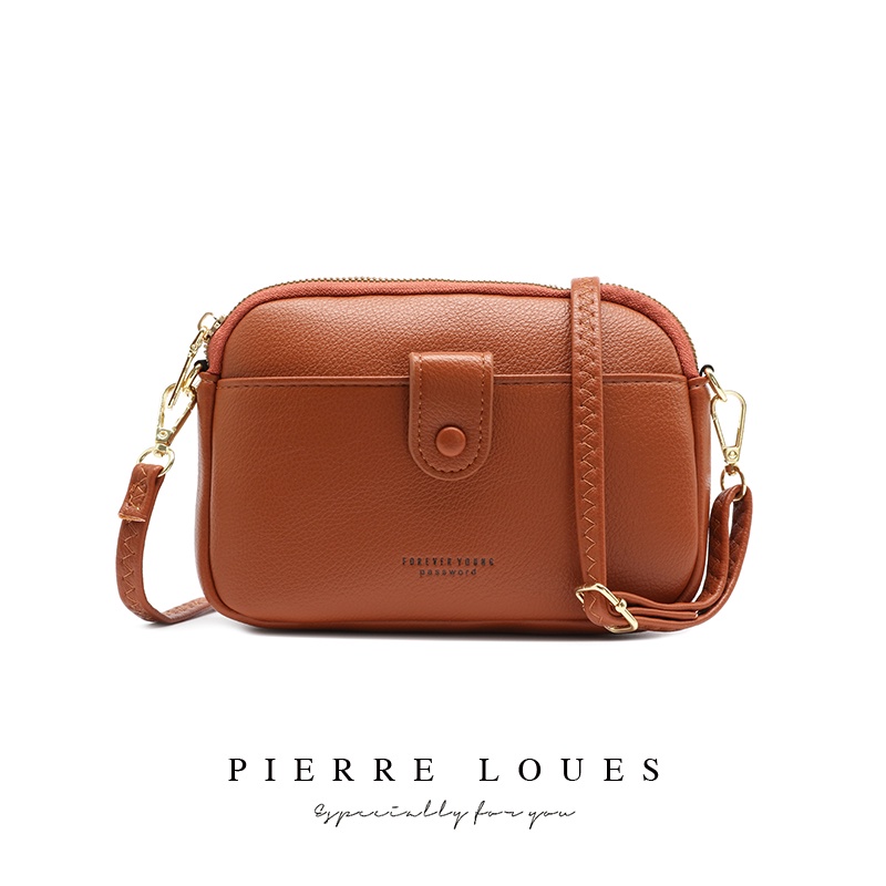 Túi đeo chéo PIERRE LOUES kích thước lớn thiết kế đơn giản thời trang dành cho nữ