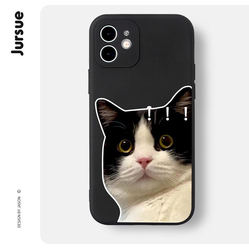 Ốp điện thoại JURSUE hoạt hình cặp đôi dễ thương đẹp mèo Cho iPhone 14 13 12 11 Pro Max SE 2020 X XR XS 8 7 ip 6S 6 Plus kute XYH1259