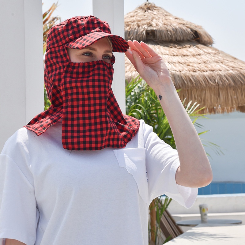 Mũ Vành Rộng Chống Tia UV Họa Tiết Caro Thời Trang Đi Săn/Đi Săn Cho Nữ