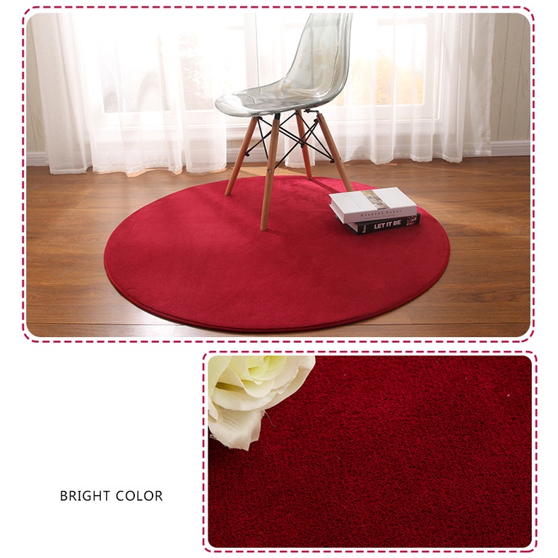 Thảm Lông Cừu San Hô Hình Tròn Màu Xám Đa Ứng Dụng