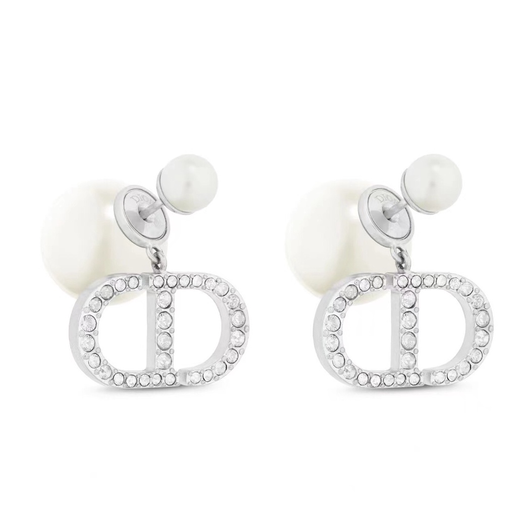 Bông Tai Mạ Bạc 925 Đính Ngọc Trai Kim Cương Giả Đơn Giản Thời Trang Năm 2023