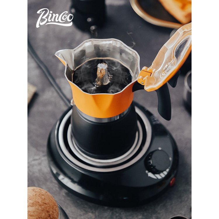 ✠bincoo Moka pot Ý pha cà phê bằng tay bếp gốm điện bộ máy pha cà phê gia đình