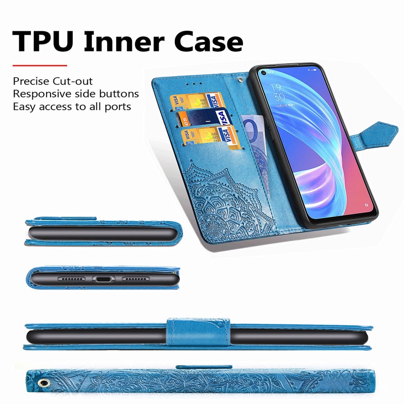 Bao Da Điện Thoại PU Nắp Lật Từ Tính Cho Reno 8T 8 8z 7 7Z OPPO A78 A17 A17K A96 A76 A36 A57 A77 A77s A94 5G 2022 5G Ốp