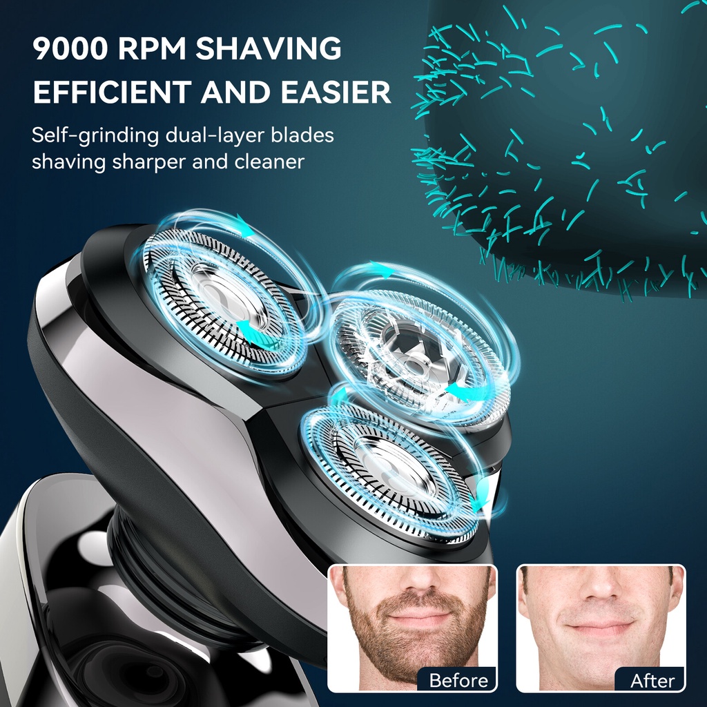 Máy Cạo Râu 3D Chống Thấm Nước IPX6 Đa Năng Chuyên Nghiệp Cho Nam