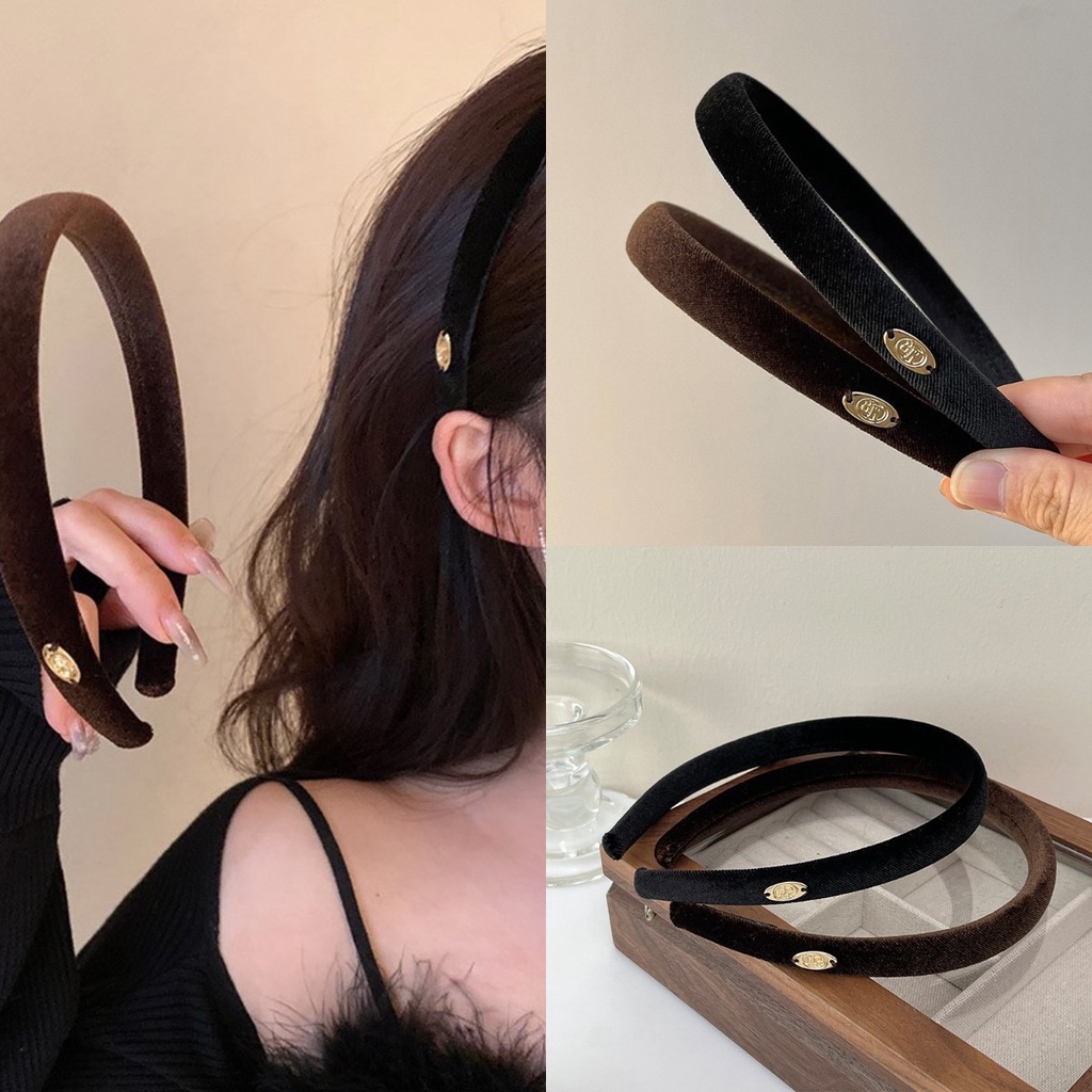 Băng Đô Cài Tóc Vải Nhung Mỏng Cao Cấp Phong Cách Retro Cao Cấp Dễ Phối Đồ Hàng Ngày Cho Nữ