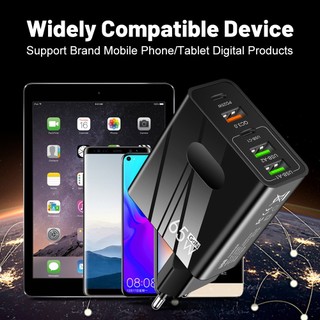 Củ Sạc Nhanh 65W Cổng Type C 2PD + 3 Cổng USB Cho Điện Thoại Android