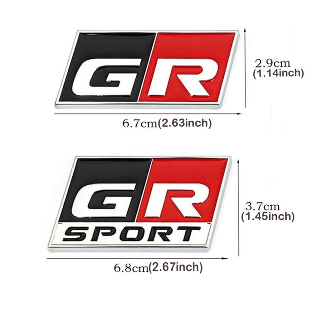 Miếng Dán Logo 3D Bằng Kim Loại Trang Trí Xe Hơi Toyota Sport GR Sport C-HR RAV4 Avensis Prado Prius