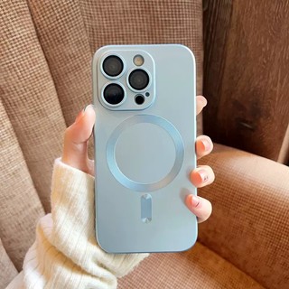 Ốp Điện Thoại Silicon Nam Châm Sang Trọng Bảo Vệ Ống Kính Máy Ảnh Cho iPhone 14 13 12 11 Pro Max Plus