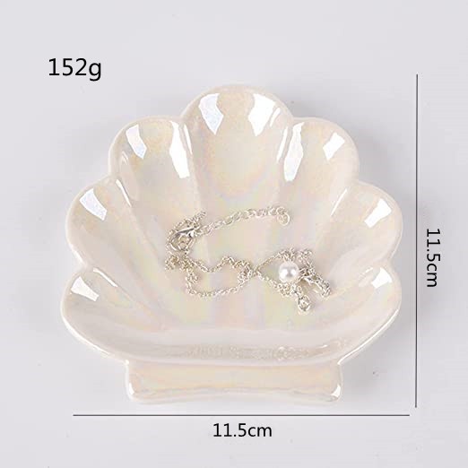 Đĩa Trang Sức Hình Vỏ Sò Bằng Gốm Trang Trí Nhà Cửa