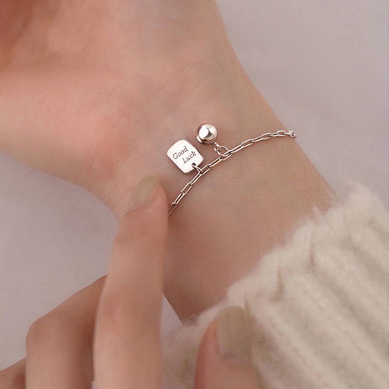 Vòng Tay Bạc 925 Gắn Hạt May Mắn Thời Trang Cho Nữ Mới
