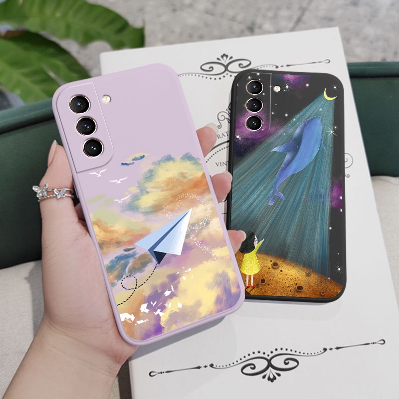Ốp Điện Thoại Hình Máy Bay Giấy Cho Samsung Galaxy S21 S20 FE Ultra Plus