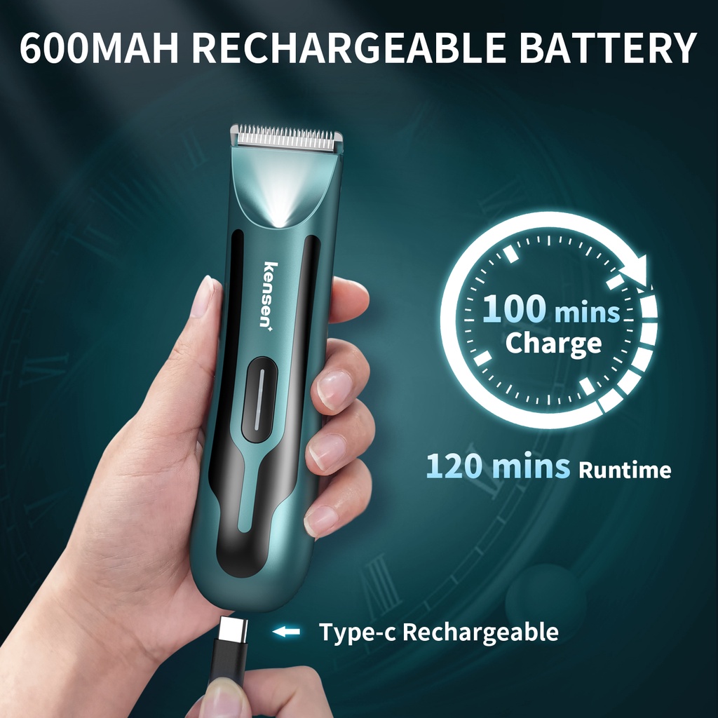 Tông đơ cạo lông râu toàn thân KENSEN RFCD-9088 chống thấm nước có đèn LED đa năng dành cho nam