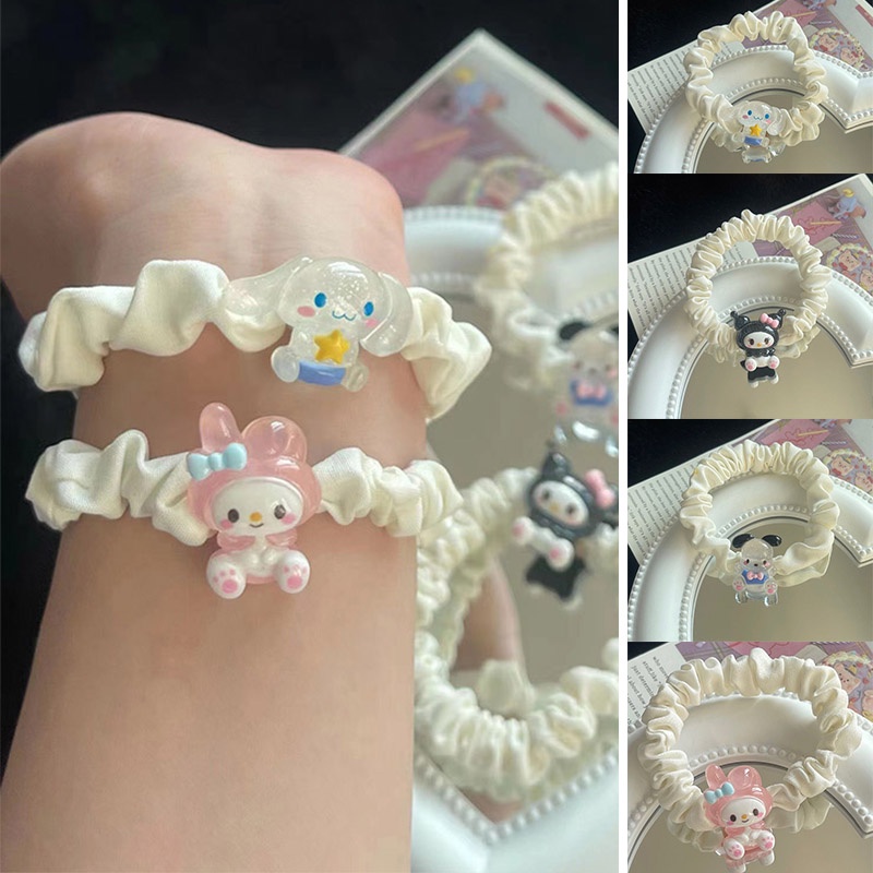 SANRIO Dây Cột Tóc Co Giãn Hình Hoạt Hình Dễ Thương