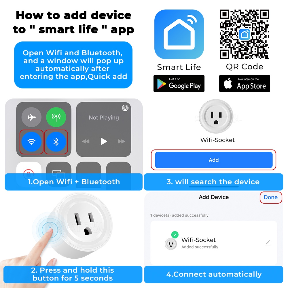GOOGLE Phích Cắm Điện Thông Minh 20a / 16a wifi tuya Phích Cắm us