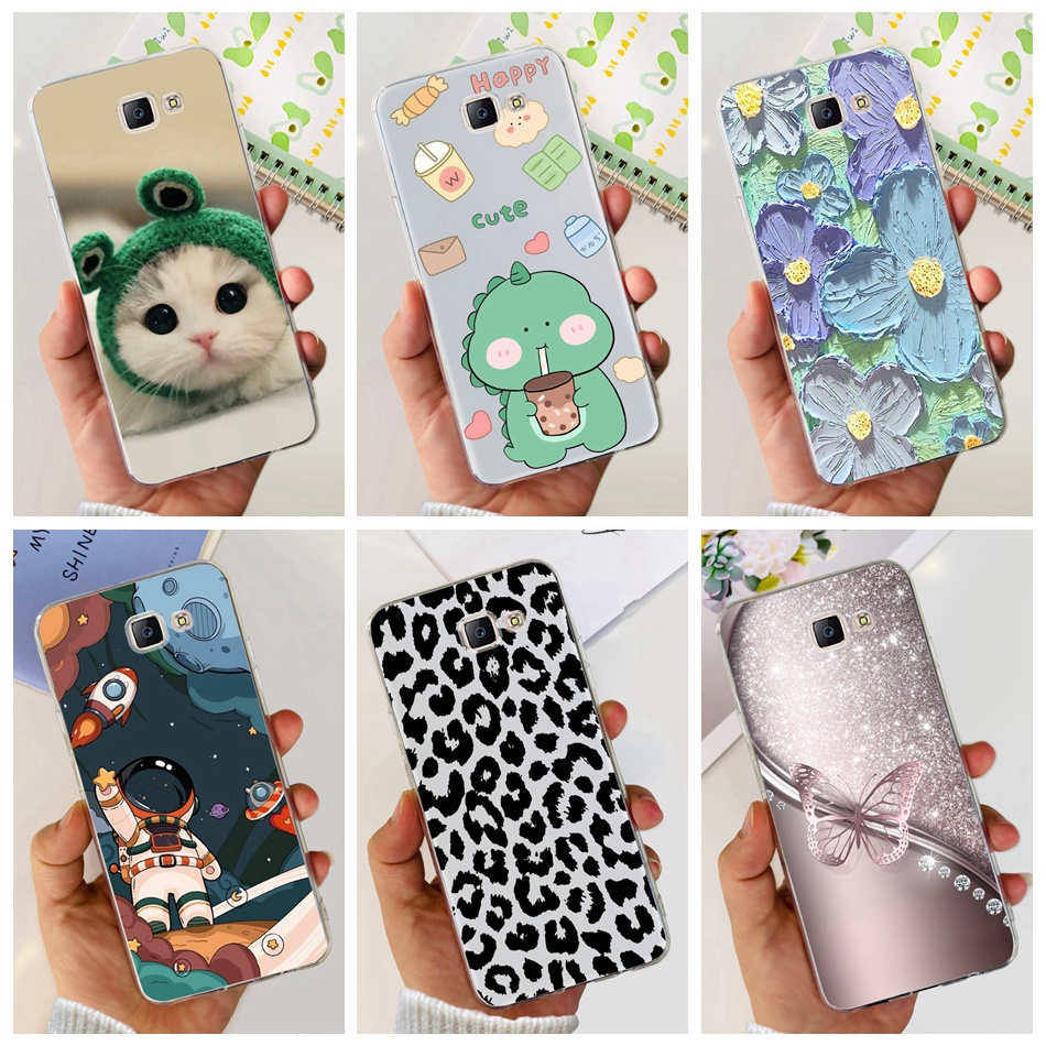 Ốp Điện Thoại Silicone TPU Mềm Họa Tiết Mèo / Khủng Long Cho Samsung Galaxy J7 Prime On7 (2016) SM-G610Y G610F J7Prime 2 G611F