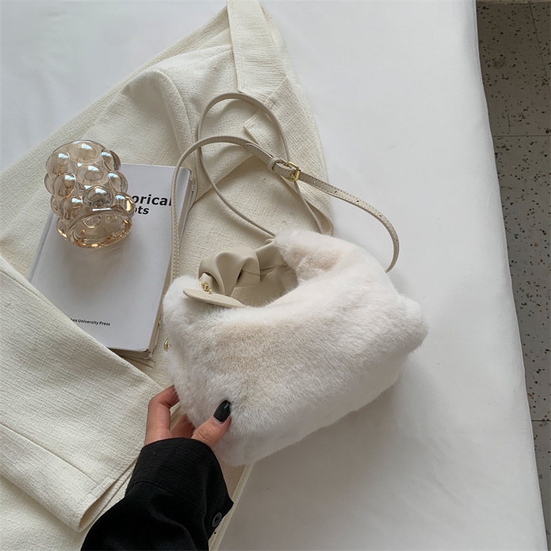 AlphaZ Túi Xách Đeo Vai Phủ Bông Phối Dây Xích Phong Cách Nhật Bản Thời Trang Cá Tính