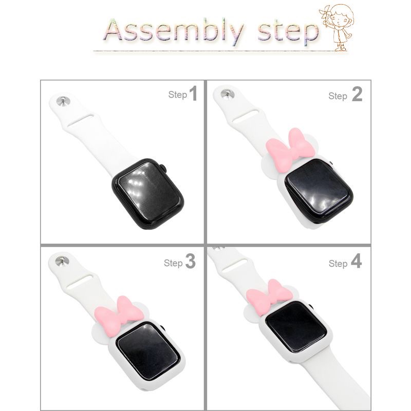 Ốp Bảo Vệ Bằng Silicon Hình Hello Kitty Cho iWatch 7 / 6 / 5 / 4 / 3 / 2 / 1 / SE Generation 38 / 40 / 41 / 42 / 44 / 45MM