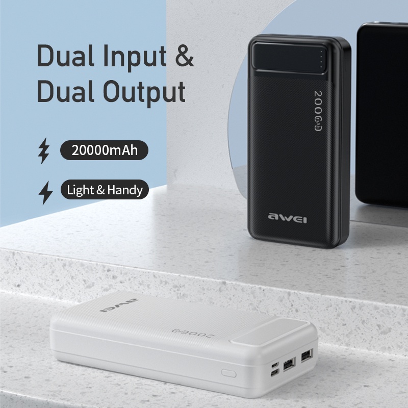 Sạc dự phòng AWEI P6K 20000mAh hai cổng USB