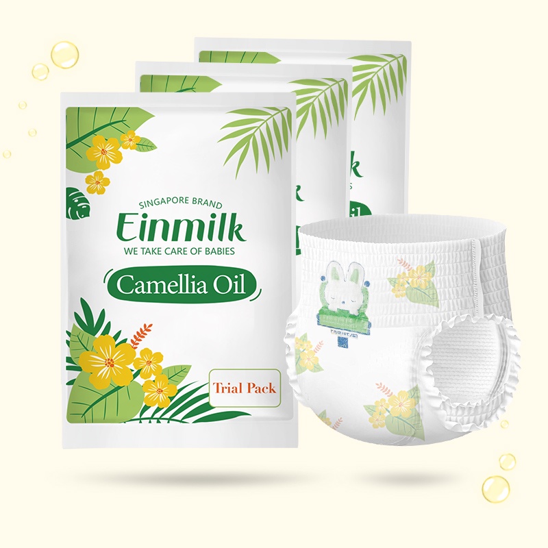 [Einmilk.ân ninh] Tã Camellia cao cấp gói 3miếng chiết xuất từ trà hoa dầu không chứa clo siêu mềm thoáng khí Baby Diape