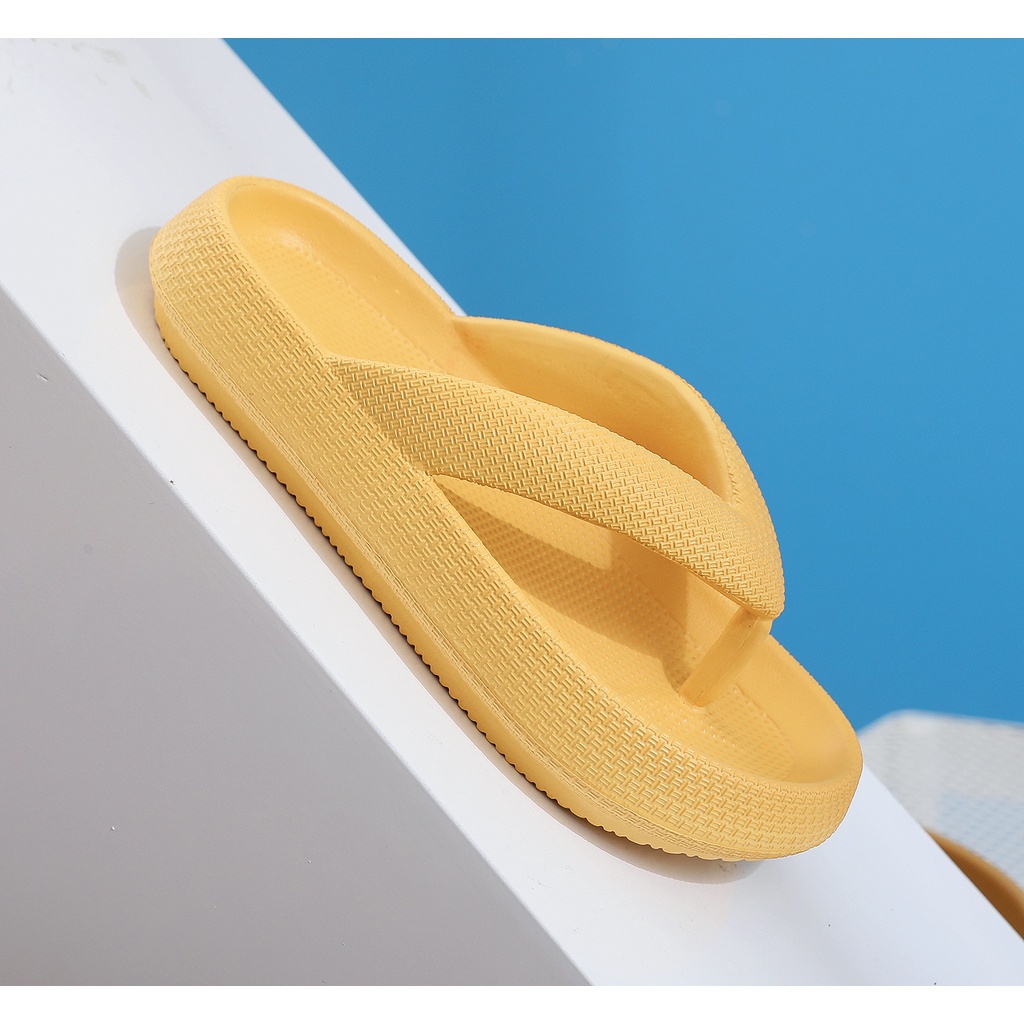 Dép xỏ ngón đế bằng đi trong nhà phong cách mùa hè cho cặp đôi