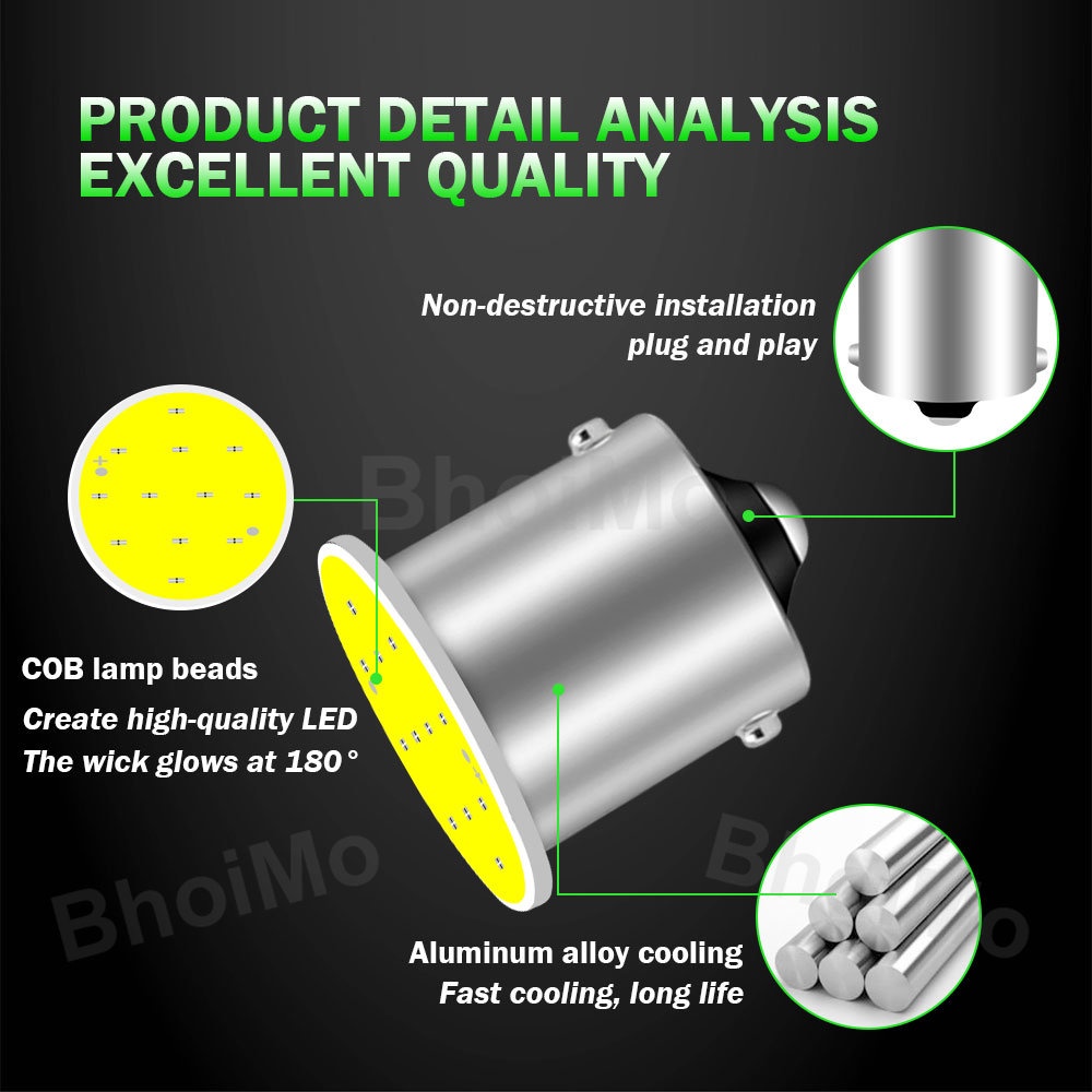 Bóng Đèn LED Phanh Xe Hơi 1156 P21W Ba15S P21 / 5w 1157 Bay15D Cob Dc 12v Chất Lượng Cao
