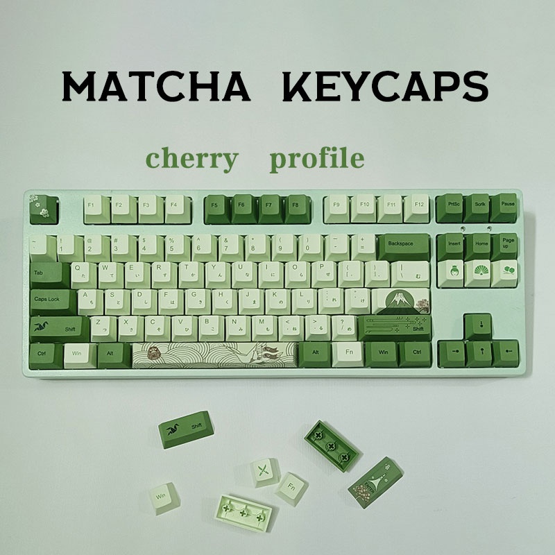 Matcha keycasps PBT material cherry profile Dye-Sublimation PBT keycap  sets127keys