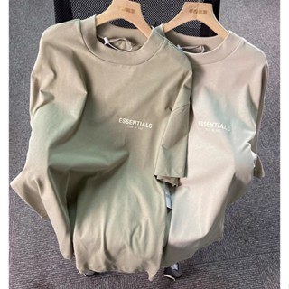 Áo Thun Cotton Tay Ngắn Cổ Rùa Oversize Fear of God FOG ESSENTIALS Thiết Yếu Mới Cho Nam Và Nữ