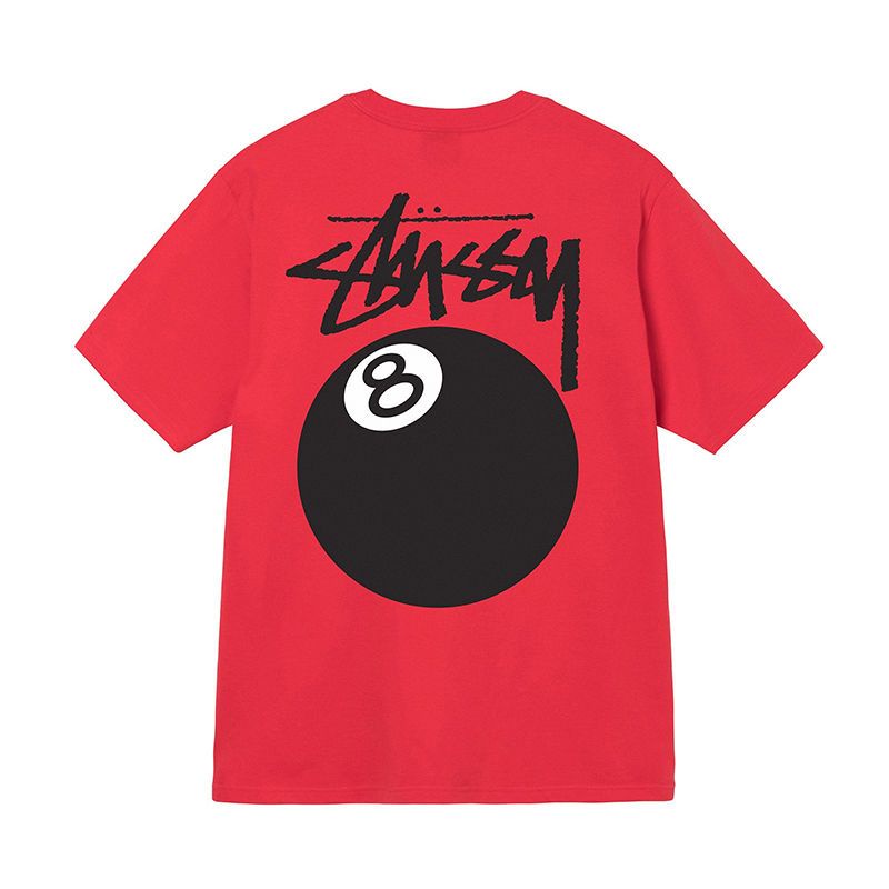 Stussy t-shirt 100% cotton strawberry dice 8 balls tay ngắn cho nam và nữ