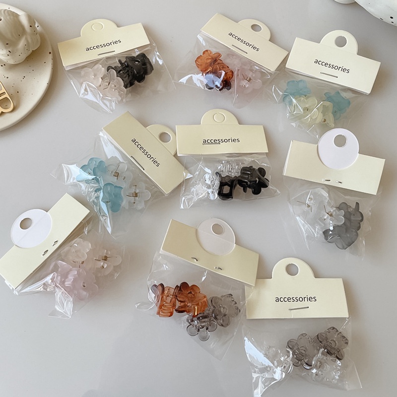 Bộ 4 Kẹp Tóc mini Hình Hoa Trong Suốt Phong Cách Hàn Quốc