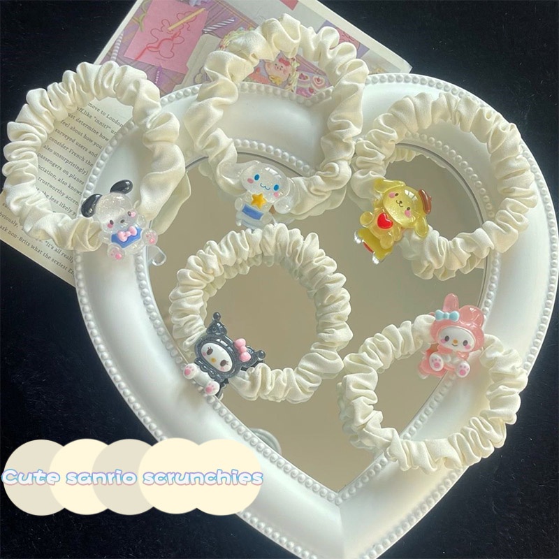 SANRIO Dây Cột Tóc Co Giãn Hình Hoạt Hình Dễ Thương