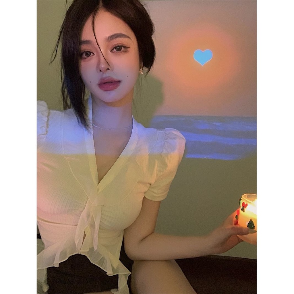 COZOK Áo Thun Tay Ngắn Cổ Chữ V Hợp Thời Trang