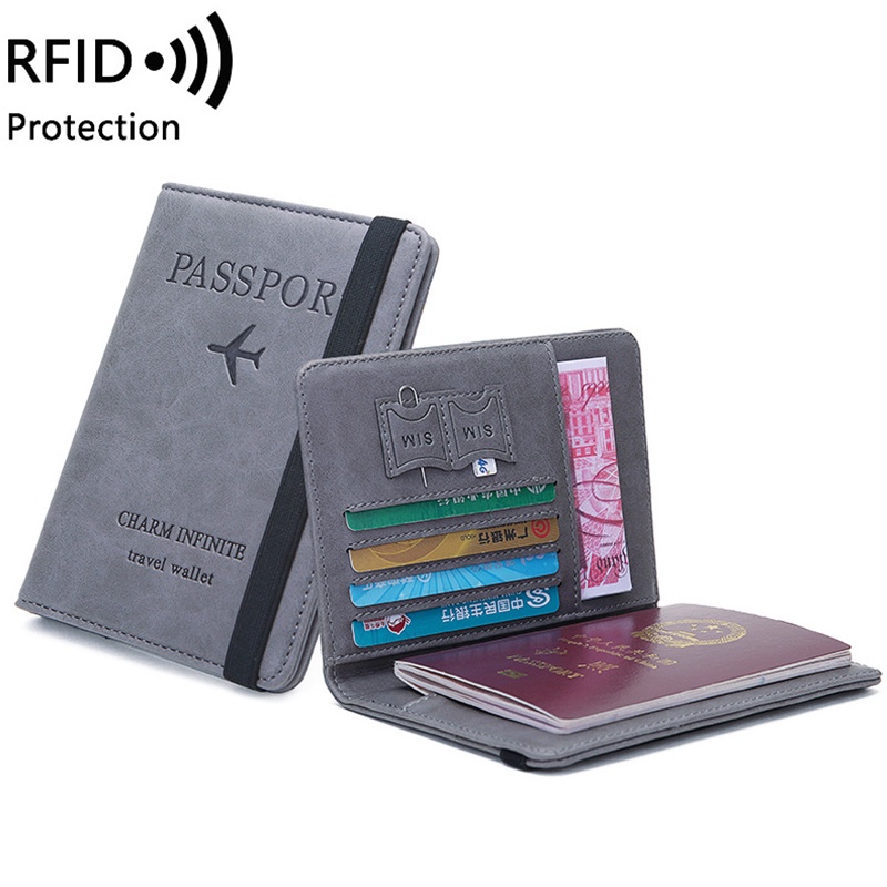 Ví Đựng Hộ Chiếu / Thẻ Tín Dụng / Danh Thiếp Khắc Tên RFID Tùy Chỉnh Tiện Dụng Cho Nam Và Nữ