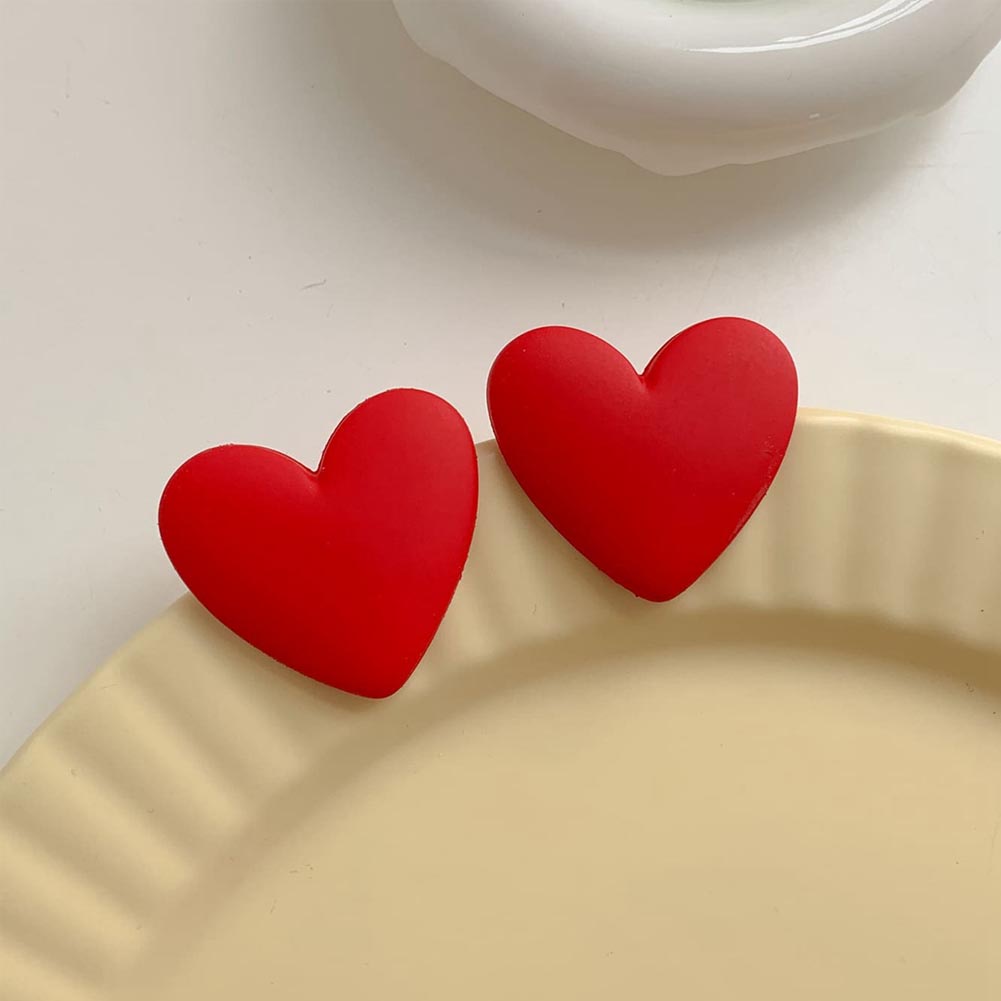 Khuyên Tai Acrylic Hình Trái Tim Màu Sắc Macaron Xinh Xắn