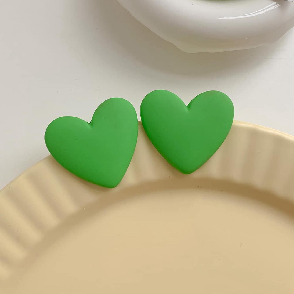Khuyên Tai Acrylic Hình Trái Tim Màu Sắc Macaron Xinh Xắn
