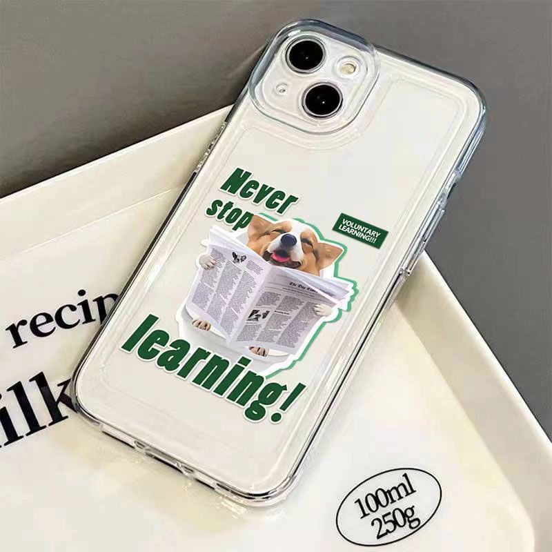 ✅Ốp Điện Thoại Silicon Trong Suốt Hình Cún Cưng Phong Cách Đường Phố Cho iPhone 14 / 12pro 13promax 6Plus / 7 Xr