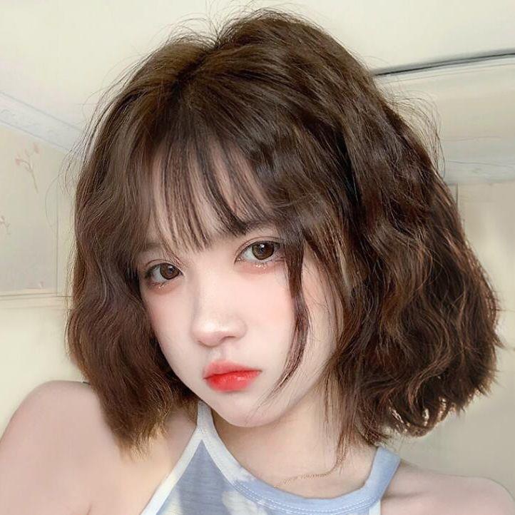 Tóc Giả Ngắn Xoăn Tròn Bằng Len Tự Nhiên Cho Nữ