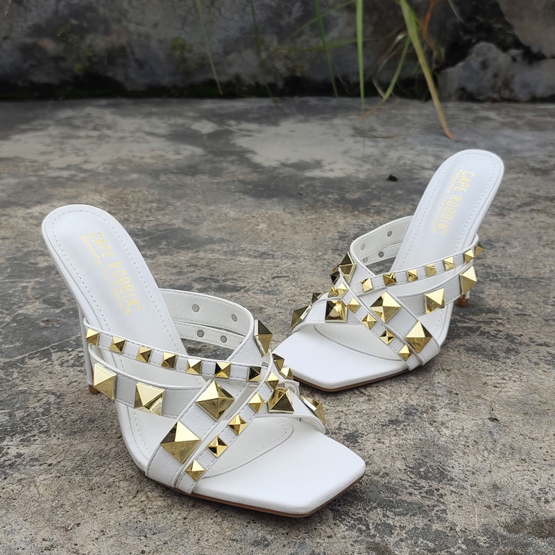 Dép Cao Gót Mũi Vuông Thiết Kế Quyến Rũ Thời Trang Theo Phong Cách Hoa Kỳ Cho Nữ